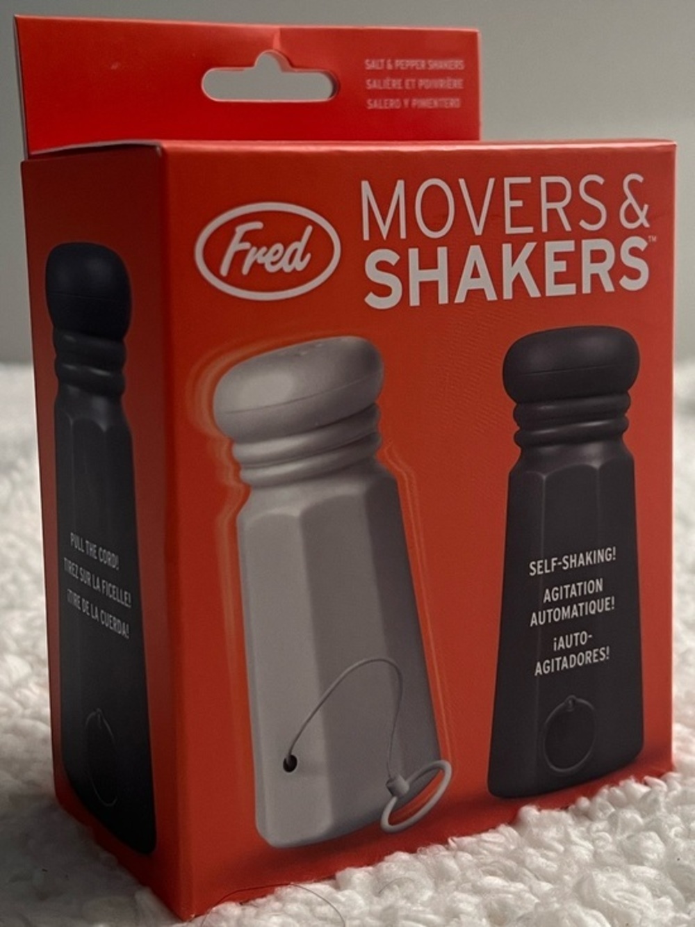 Fred Movers & Shakers Salt & Pepper Shakers Black & Gray